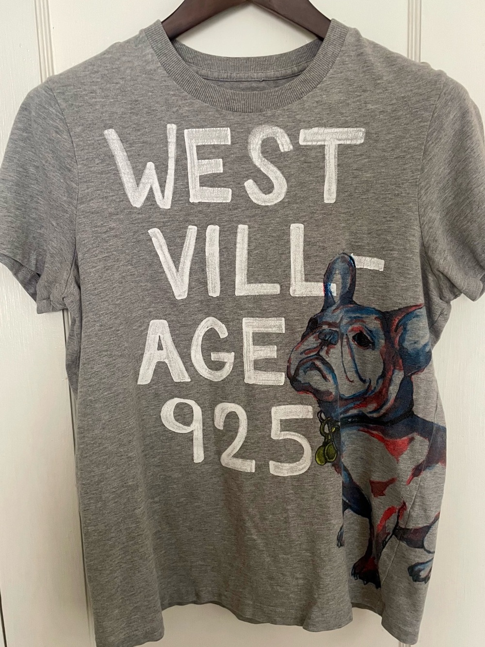 Vintage Ruehl No 925 French Bulldog Graphic Tee West Village NYC Rare Y2K 90s